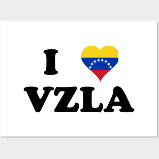 I Love VZLA - Camiseta Bandera Corazon Venezuela Posters and Art